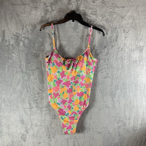 Cotton On Body Other - Cotton On Body Women's Swimsuit‎ M One Piece Thin Strap Low Scoop Cheeky Floral